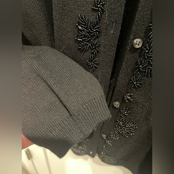 Liz Claiborne Black Beaded Cardigan - Picture 6 of 9